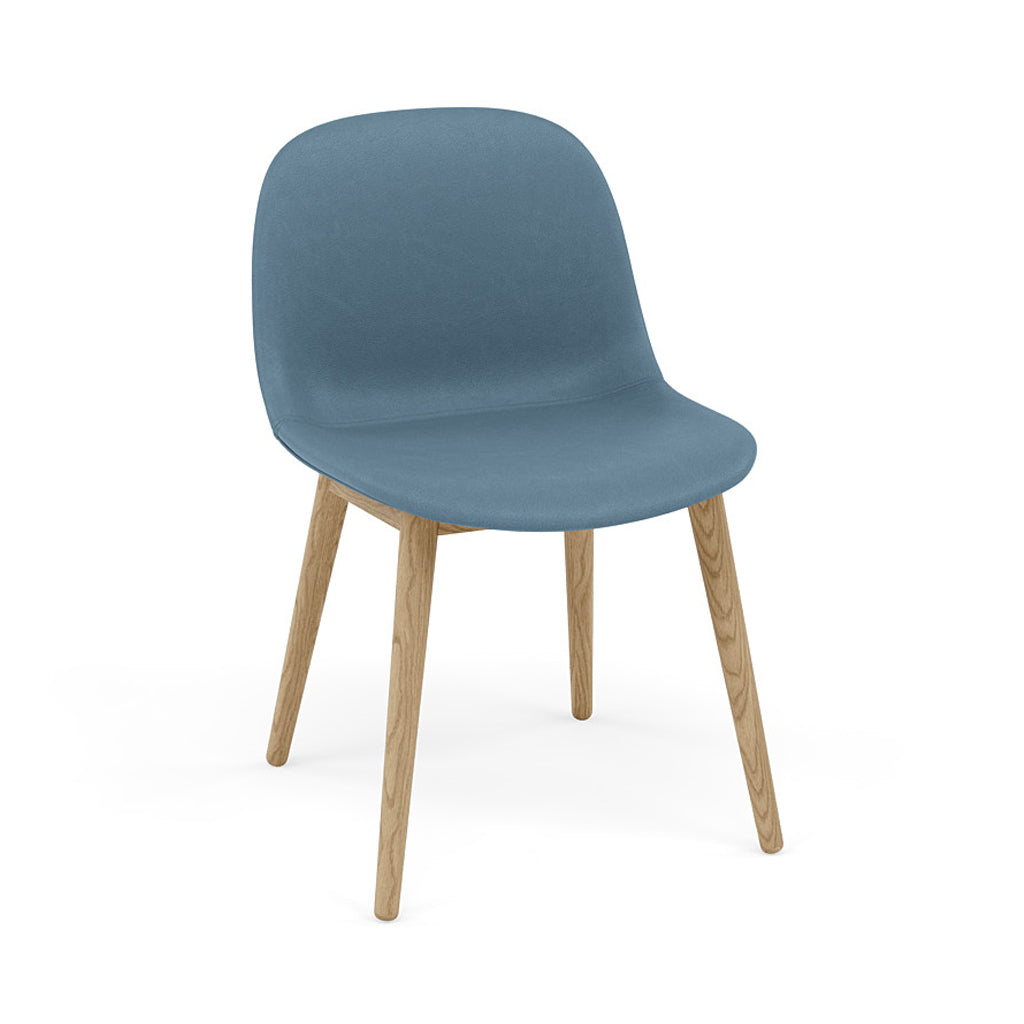 Fiber Side Chair: Wood Base + Recycled Shell + Upholstered + Oak