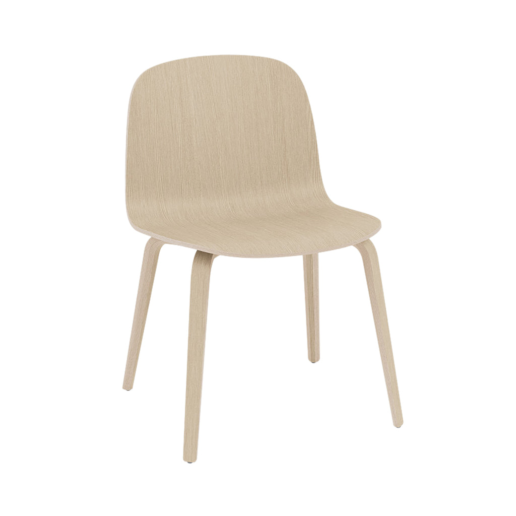 Visu Wide Chair: Wood Base + Oak