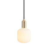 Brass Pendant: With Matt Porcelain Bulb - Oblo