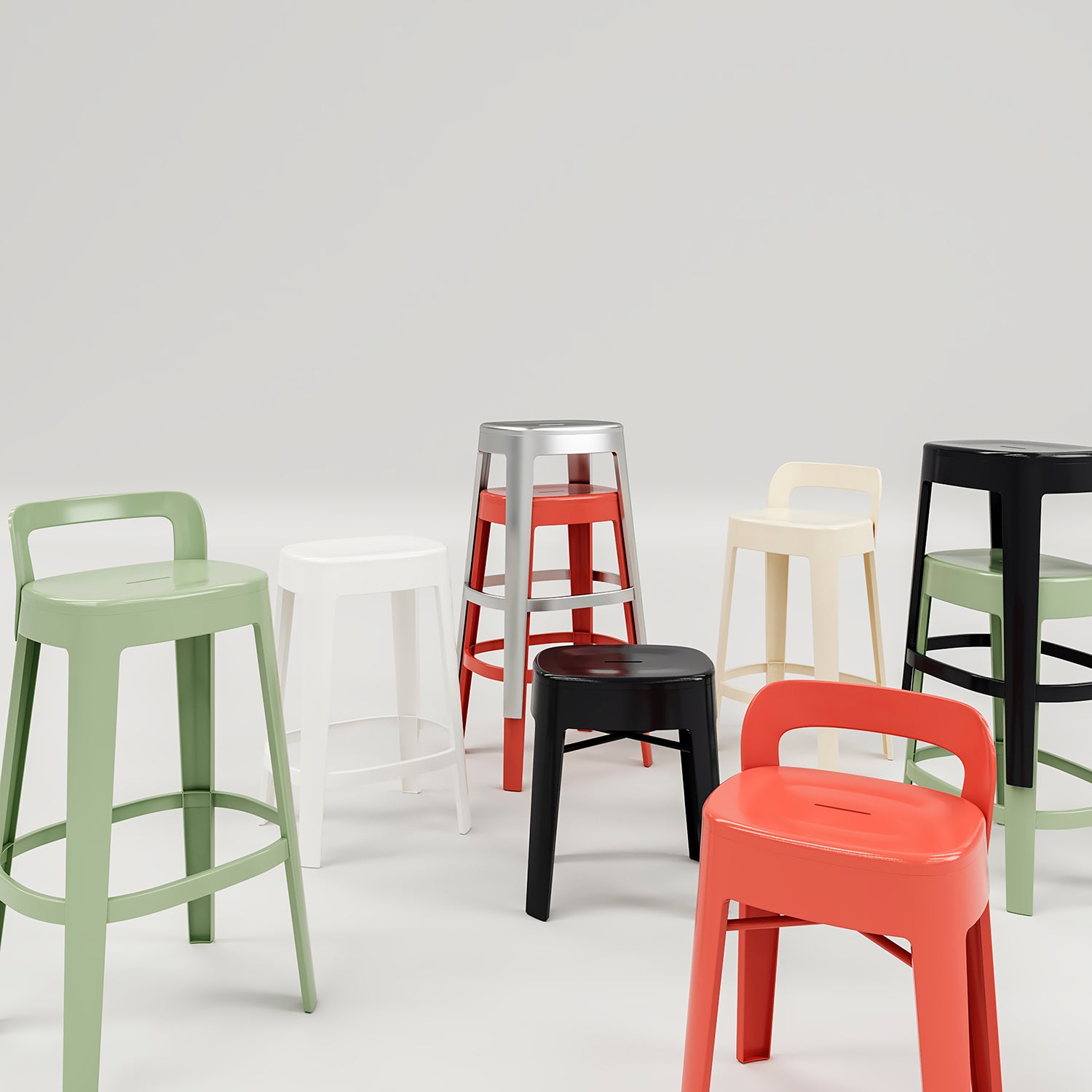 Ombra Stool with Backrest: LS