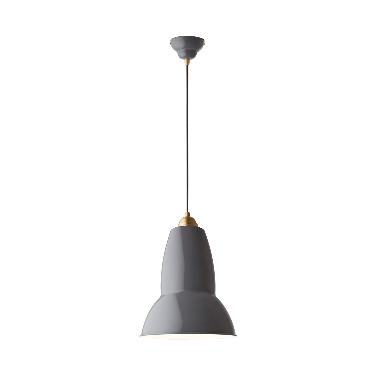 Original 1227 Brass Maxi Pendant Light: Elephant Grey