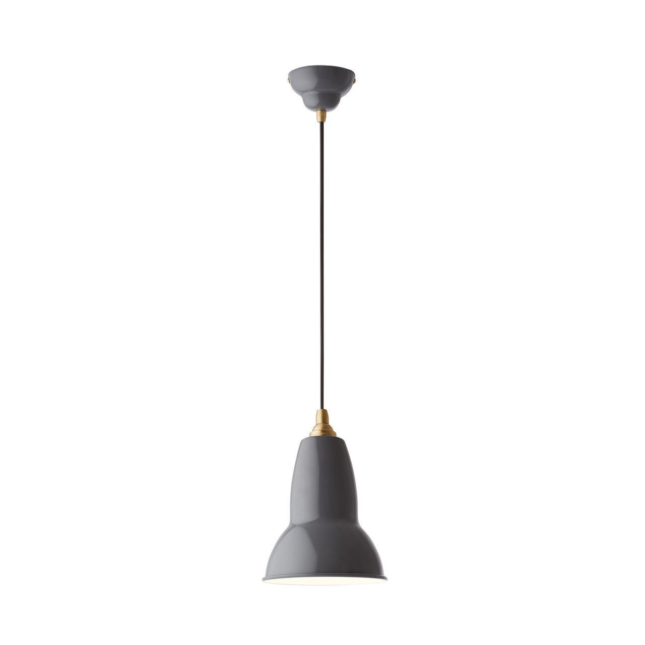 Original 1227 Brass Pendant Light: Elephant Grey