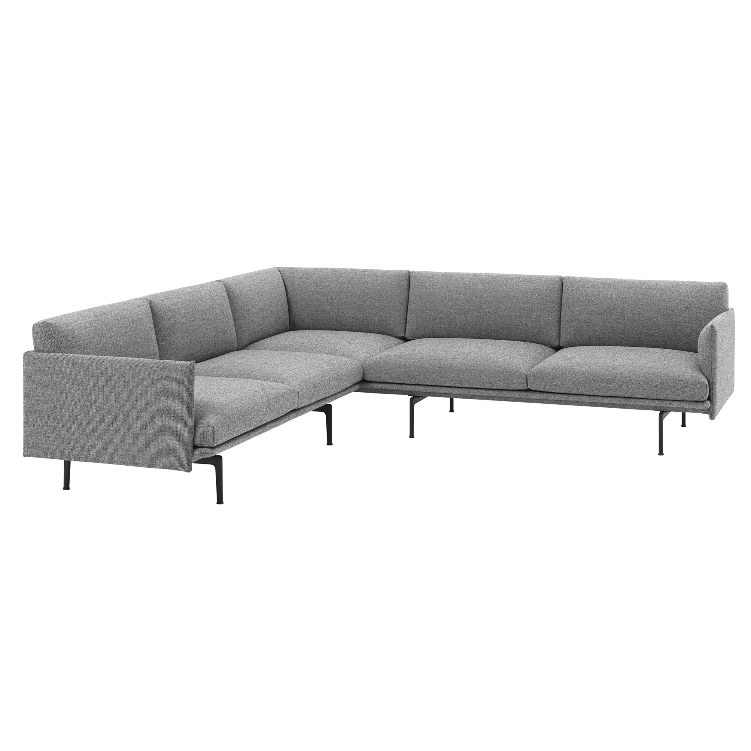 Outline Corner Sofa: Black