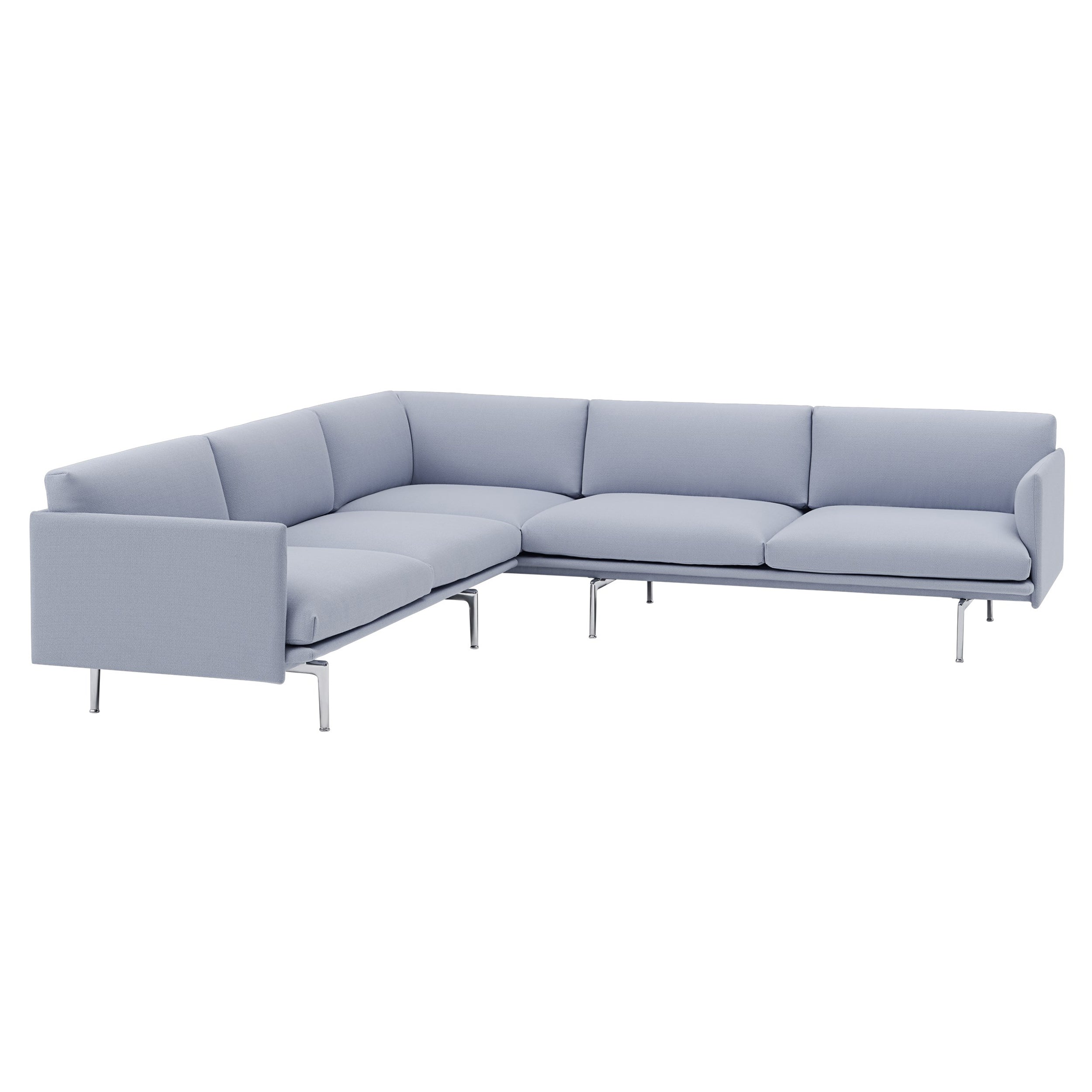 Outline Corner Sofa: Polished Aluminum