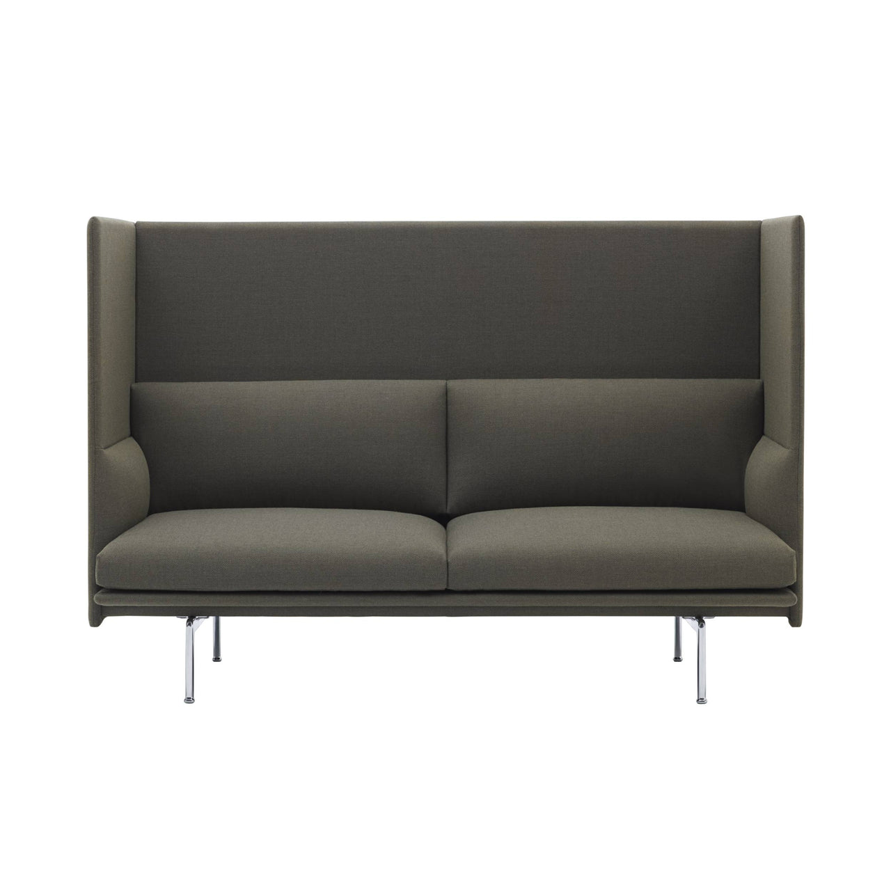 Outline Highback 2-Seater Sofa: High + Polished Aluminum