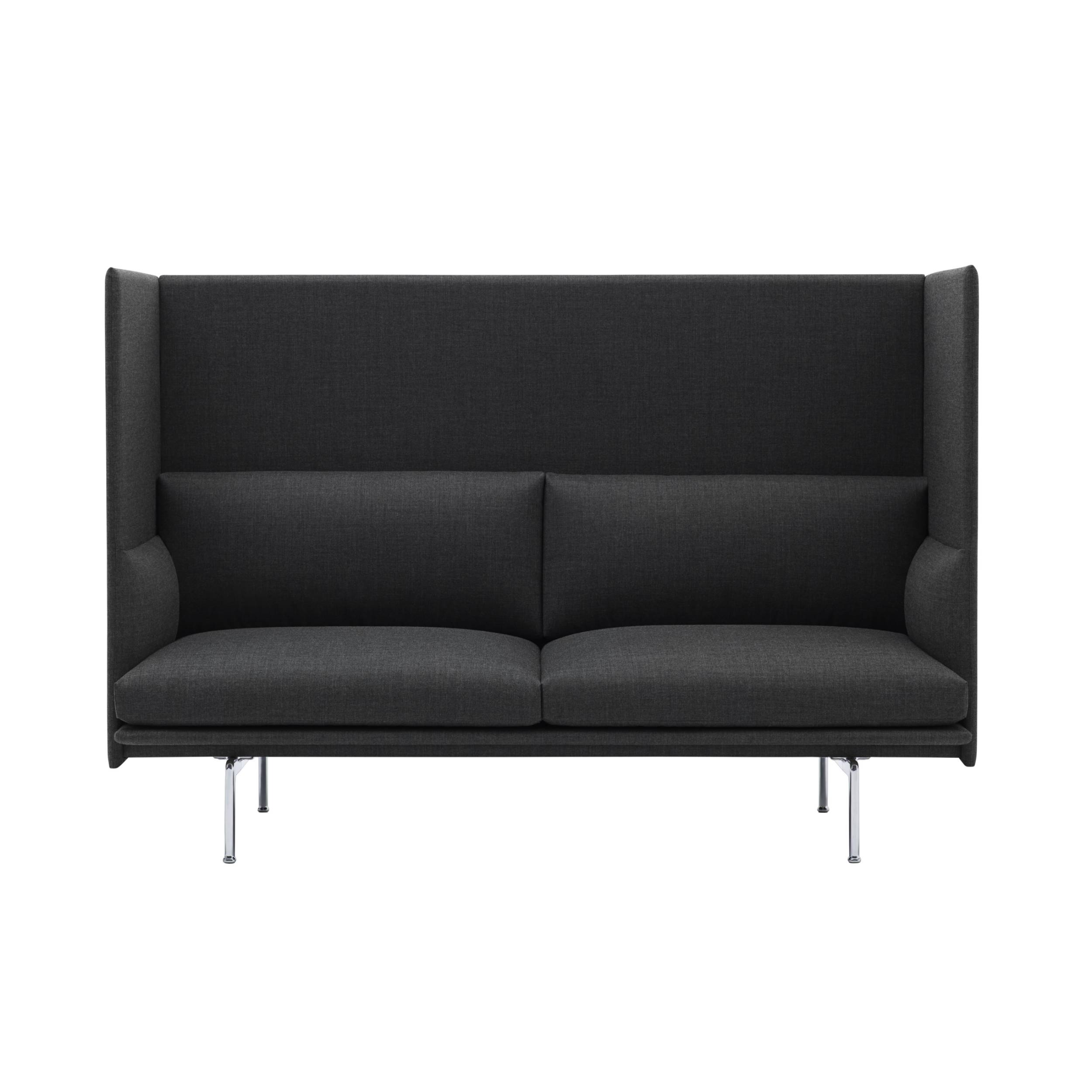 Outline Highback 2-Seater Sofa: High + Polished Aluminum