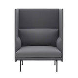 Outline Highback 1-Seater Sofa: Small + High + Black