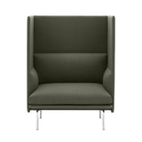 Outline Highback 1-Seater Sofa: Small + High + Polished Aluminum