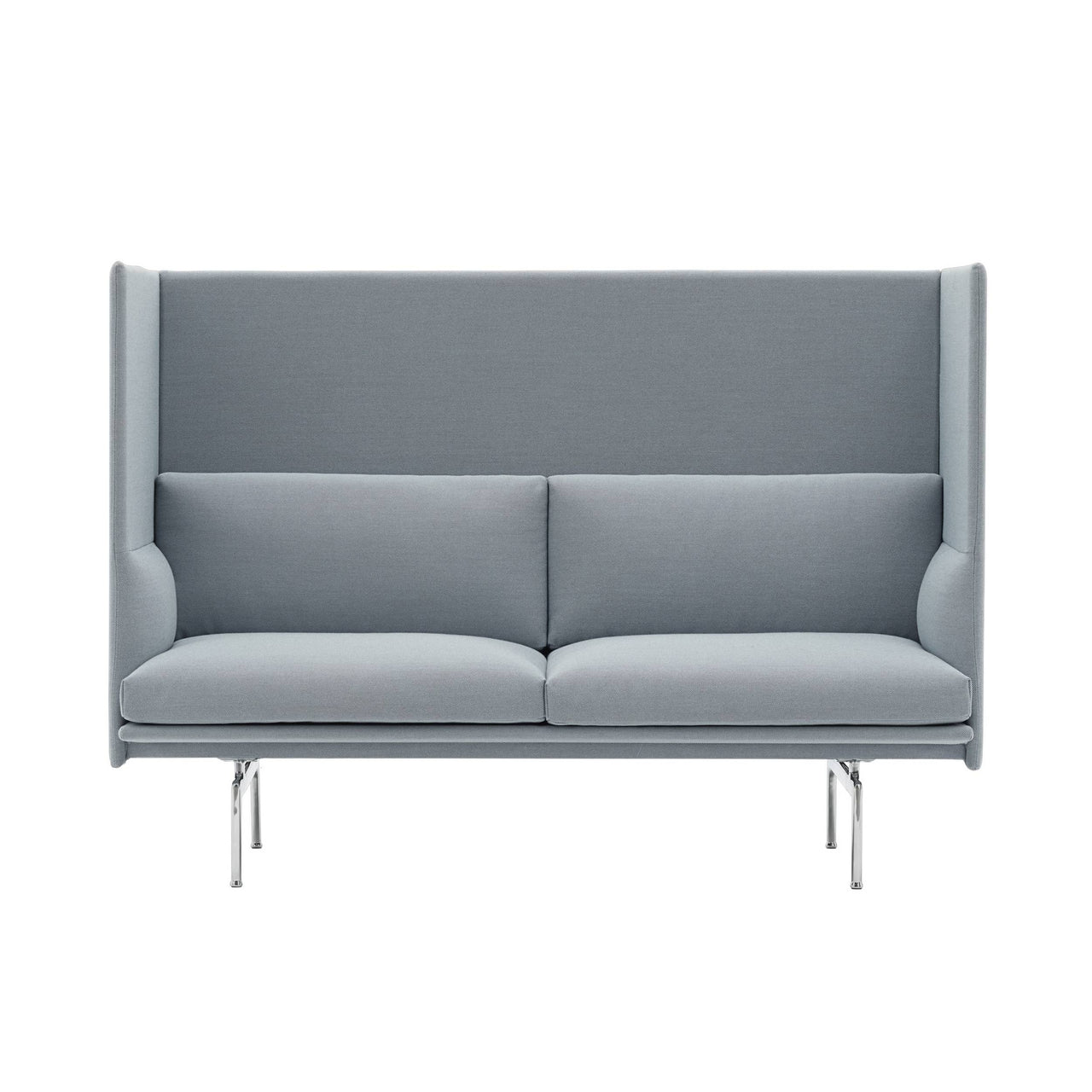 Outline Highback 2-Seater Sofa: High + Polished Aluminum