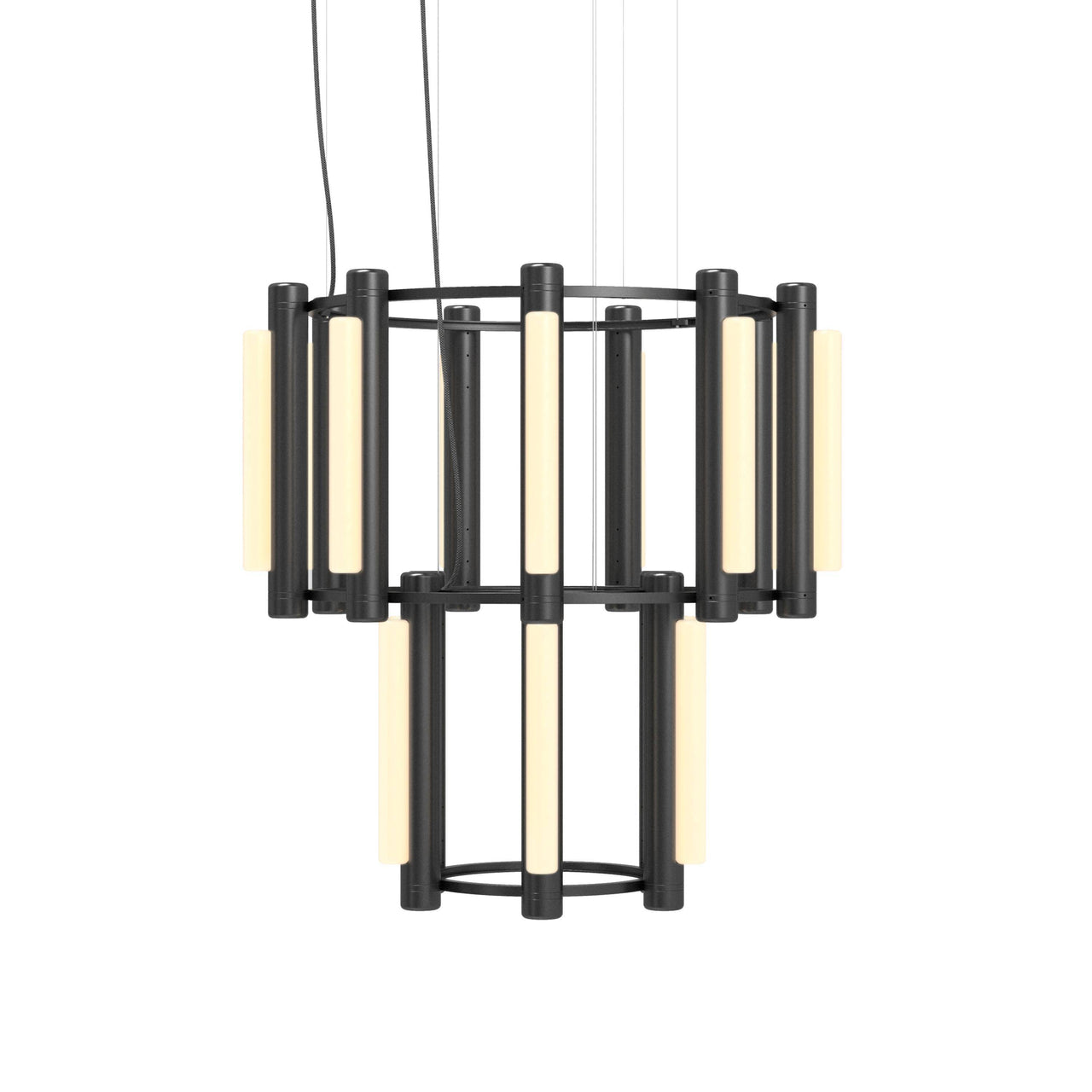 Pipeline 7 Chandelier: Black