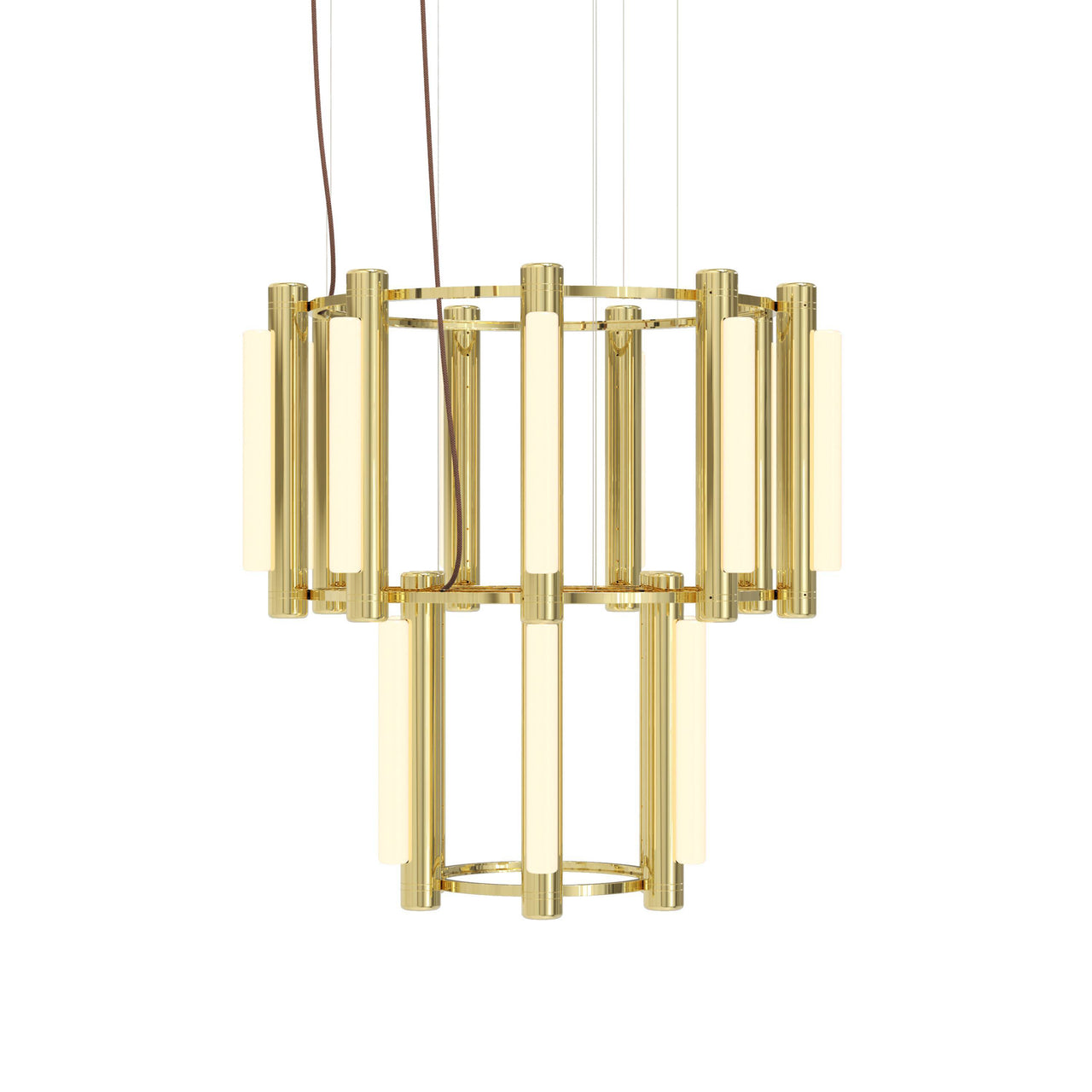 Pipeline 7 Chandelier: Brass