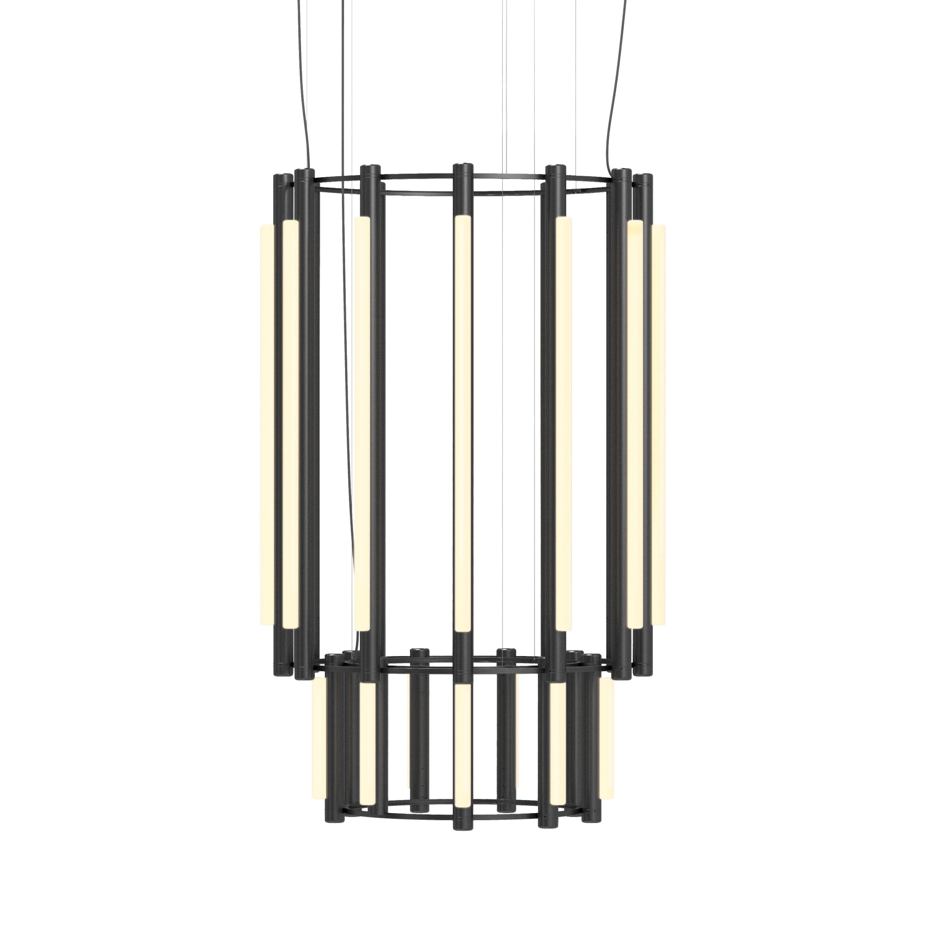 Pipeline 9 Chandelier: Black