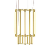 Pipeline 9 Chandelier: Brass