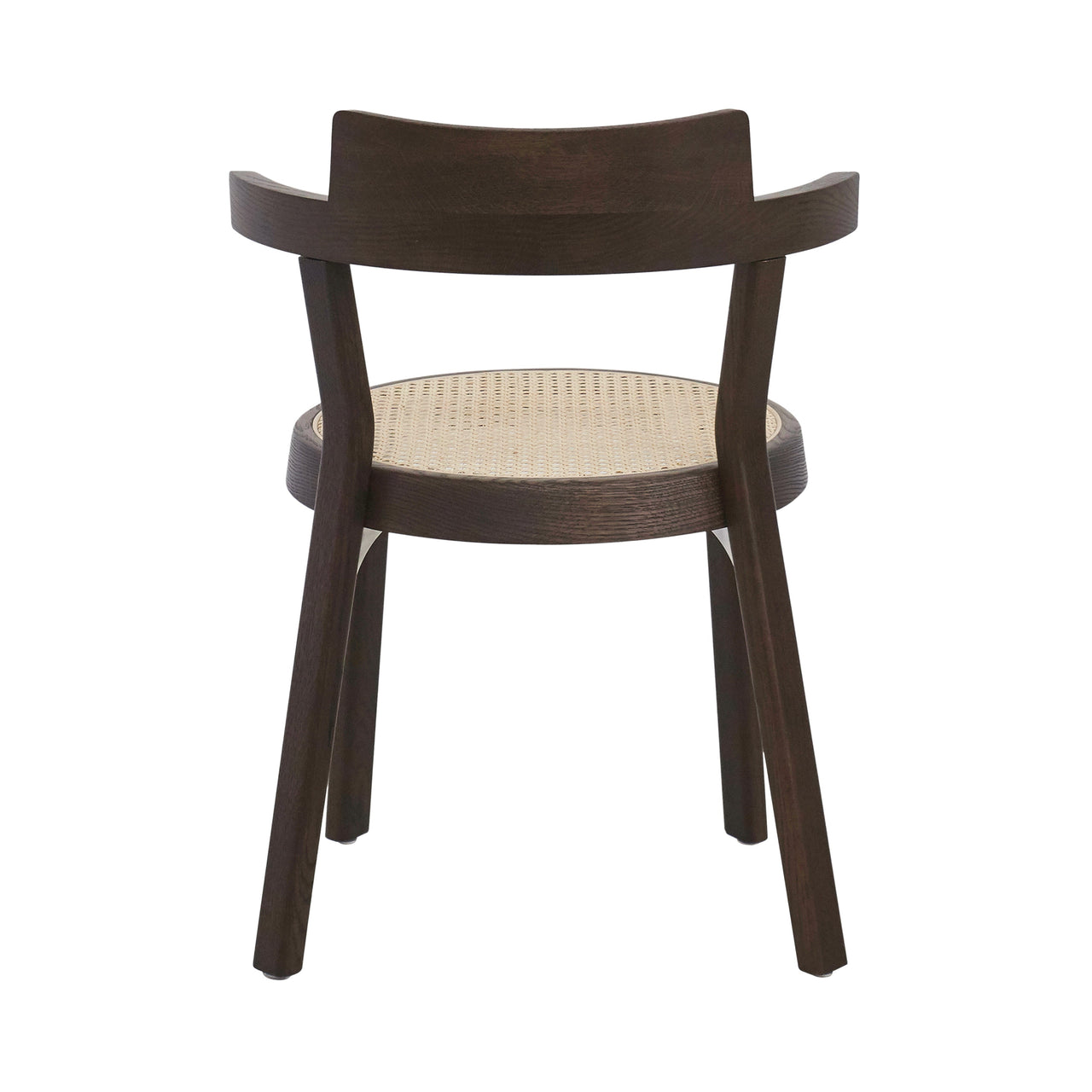 Pagoda Cane Chair: Dark Brown Oak