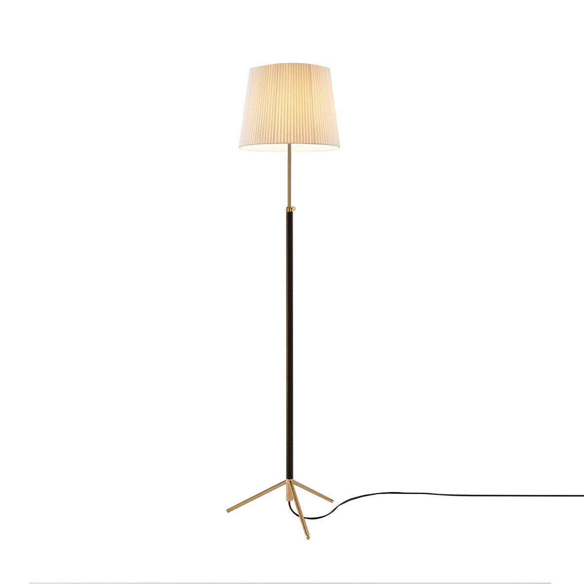 Pie de Salón Floor Lamp: G3 + Polished Brass + Natural