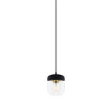 Acorn Pendant: Black + Polished Brass + Black (Plug-in)