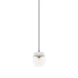 Acorn Pendant: White + Polished Brass + Black (Plug-in)