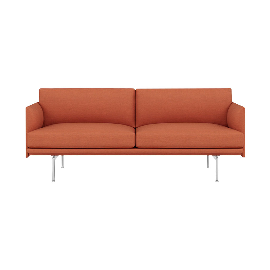 Outline 2-Seater Sofa: Polished Aluminum