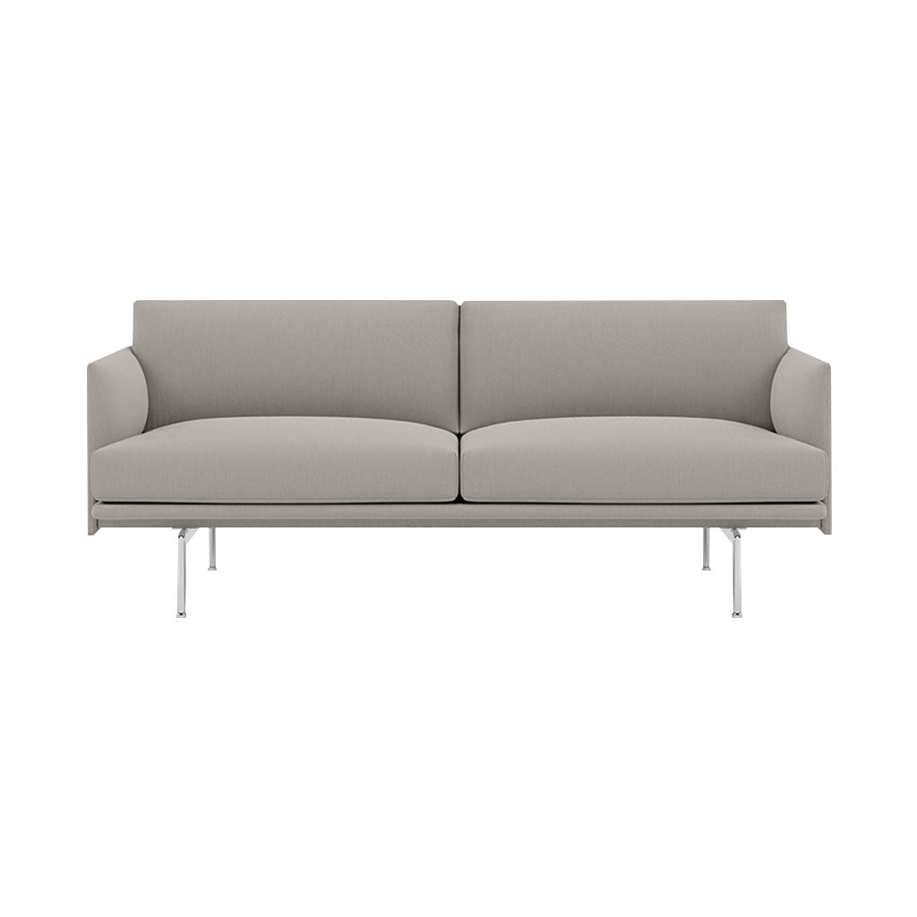 Outline 2-Seater Sofa: Polished Aluminum