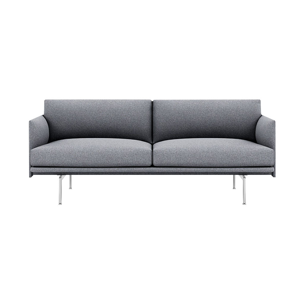 Outline 2-Seater Sofa: Polished Aluminum