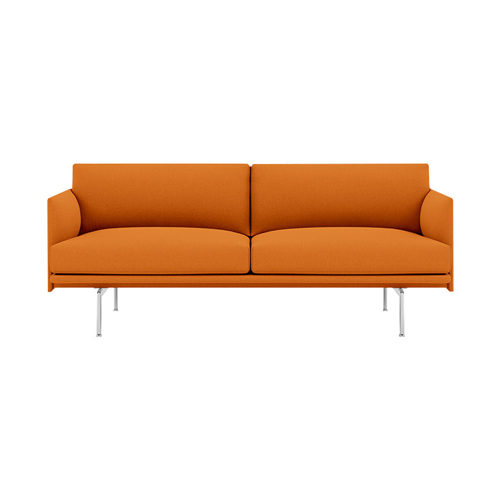 Outline 2-Seater Sofa: Polished Aluminum