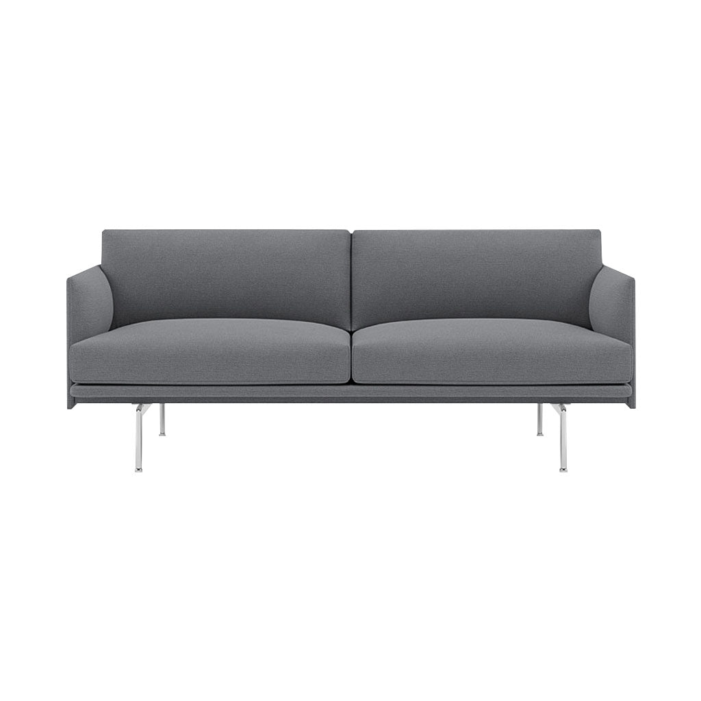 Outline 2-Seater Sofa: Polished Aluminum