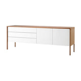 Tactile Sideboard: TAC216 + White Texturised Lacquered + Super-Matt Walnut