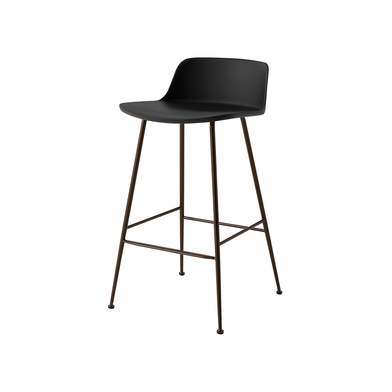 Rely Bar + Counter Lowback Stool: HW86 + HW81 + Counter (HW81) + Black + Bronzed