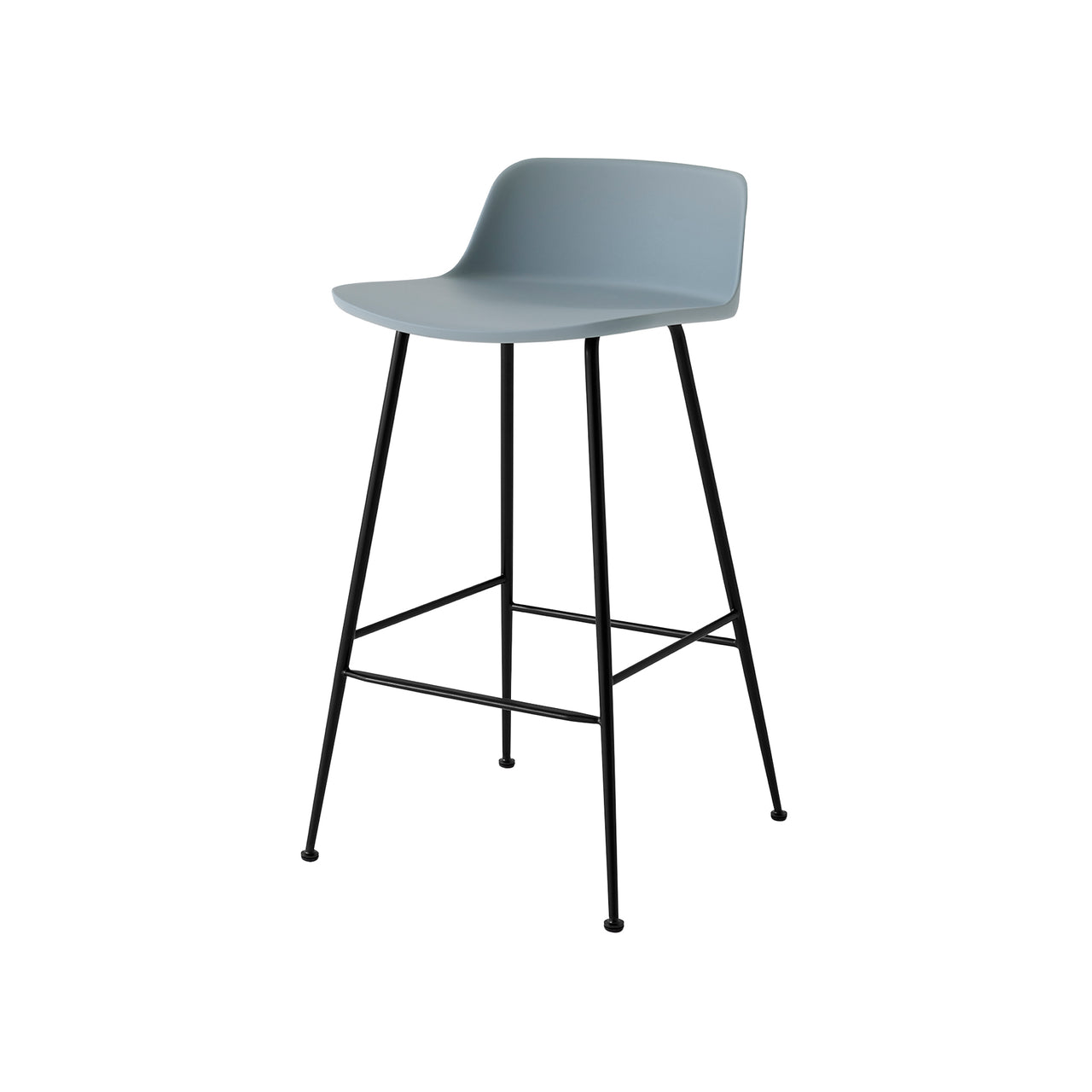 Rely Bar + Counter Lowback Stool: HW86 + HW81 + Counter (HW81) + Light Blue + Black