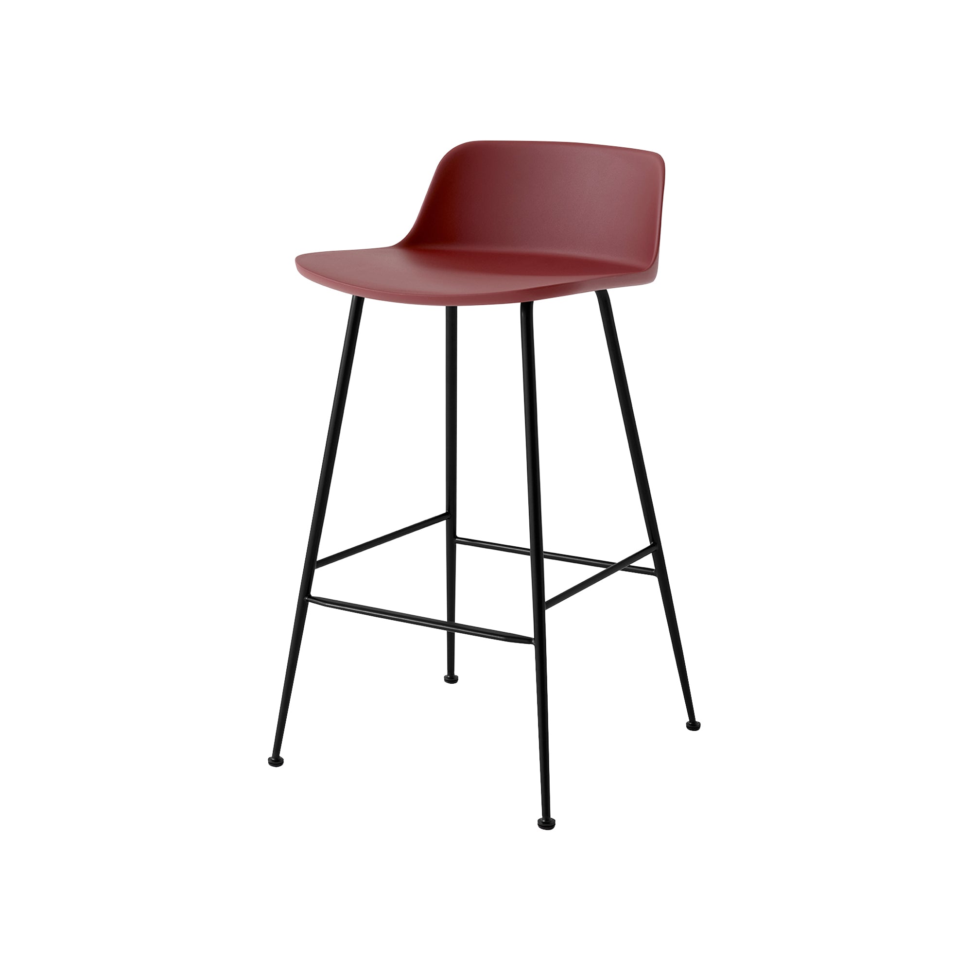 Rely Bar + Counter Lowback Stool: HW86 + HW81 + Counter (HW81) + Red Brown + Black