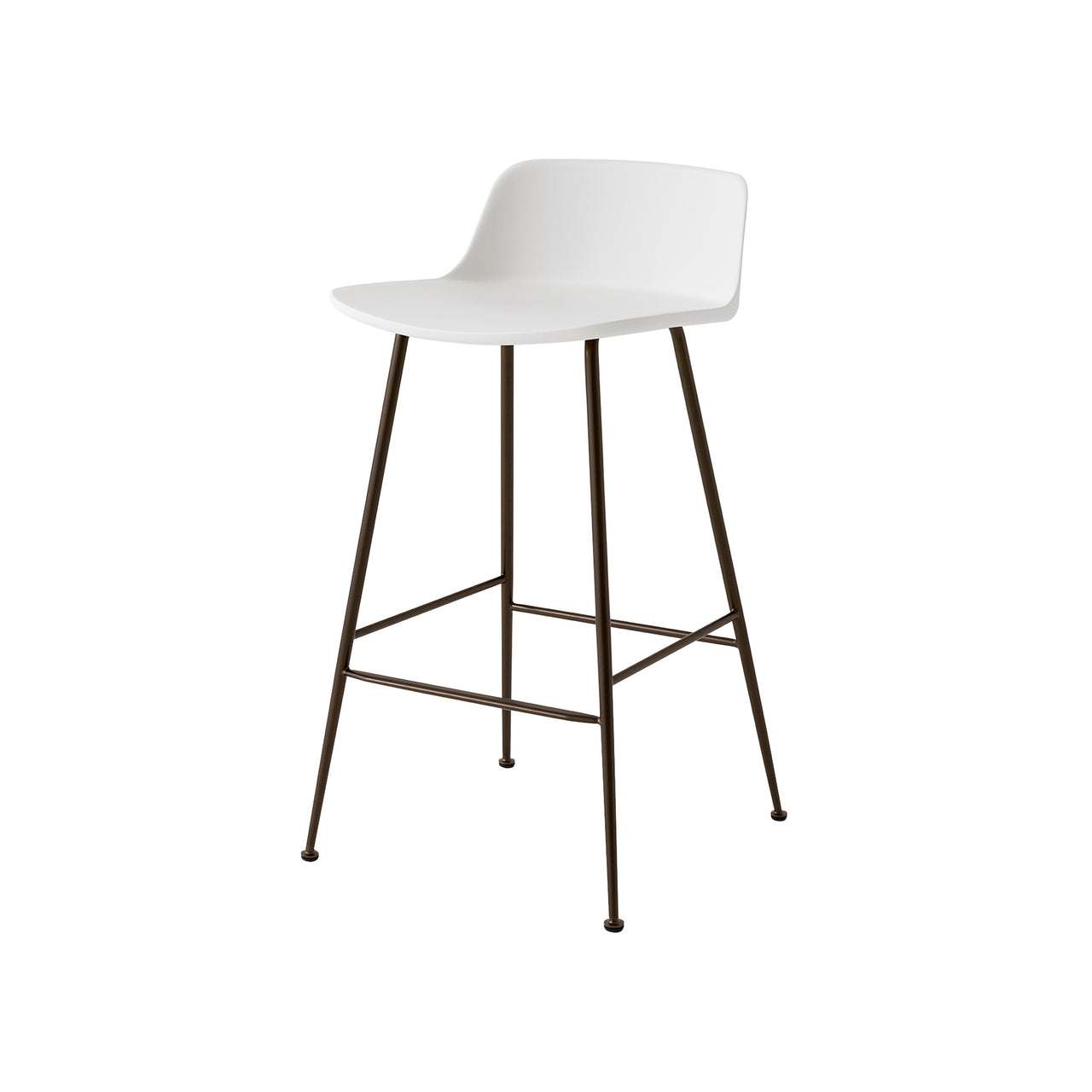 Rely Bar + Counter Lowback Stool: HW86 + HW81+ Counter (HW81) + White + Bronzed