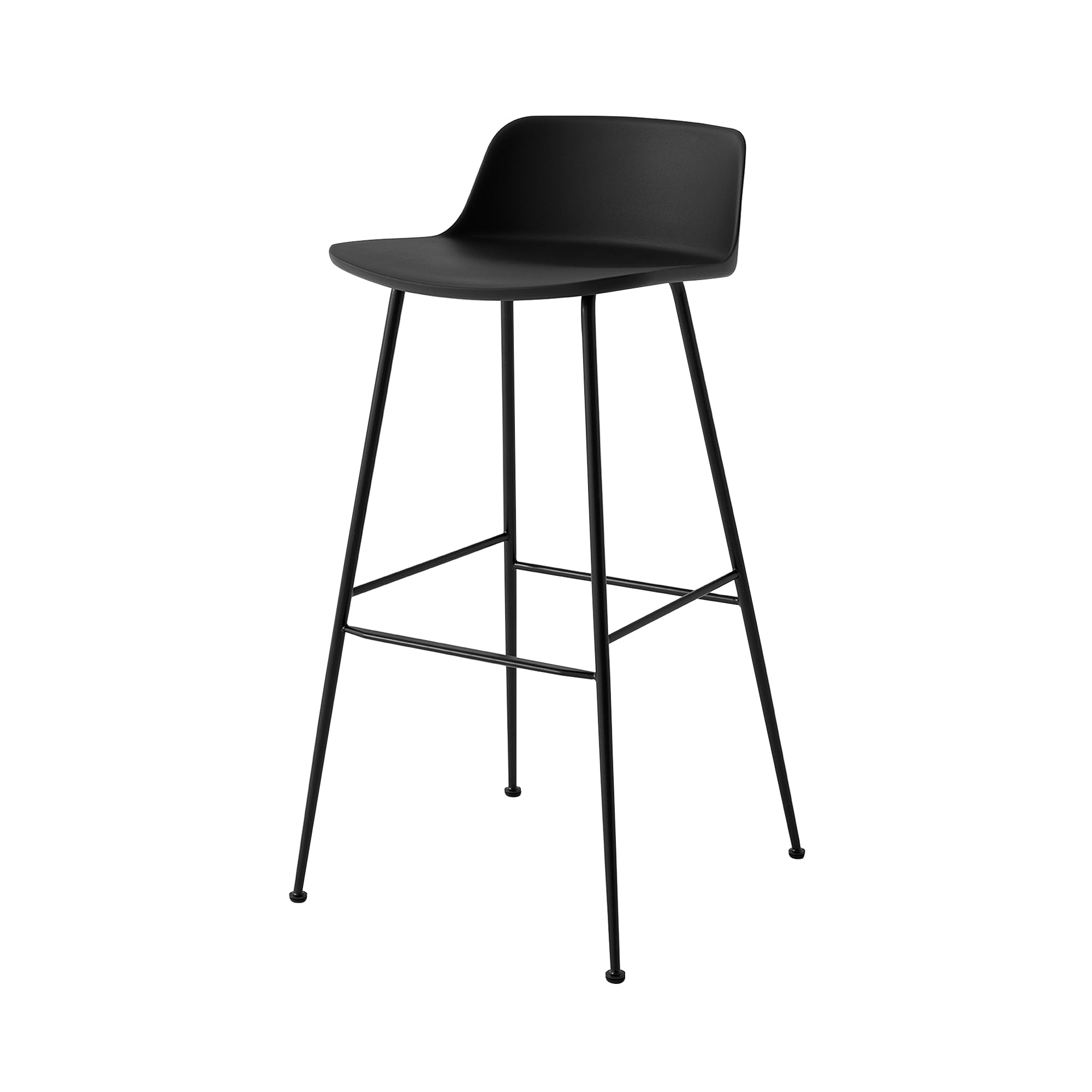 Rely Bar + Counter Lowback Stool: HW86 + HW81 + Bar (HW86) + Black + Black