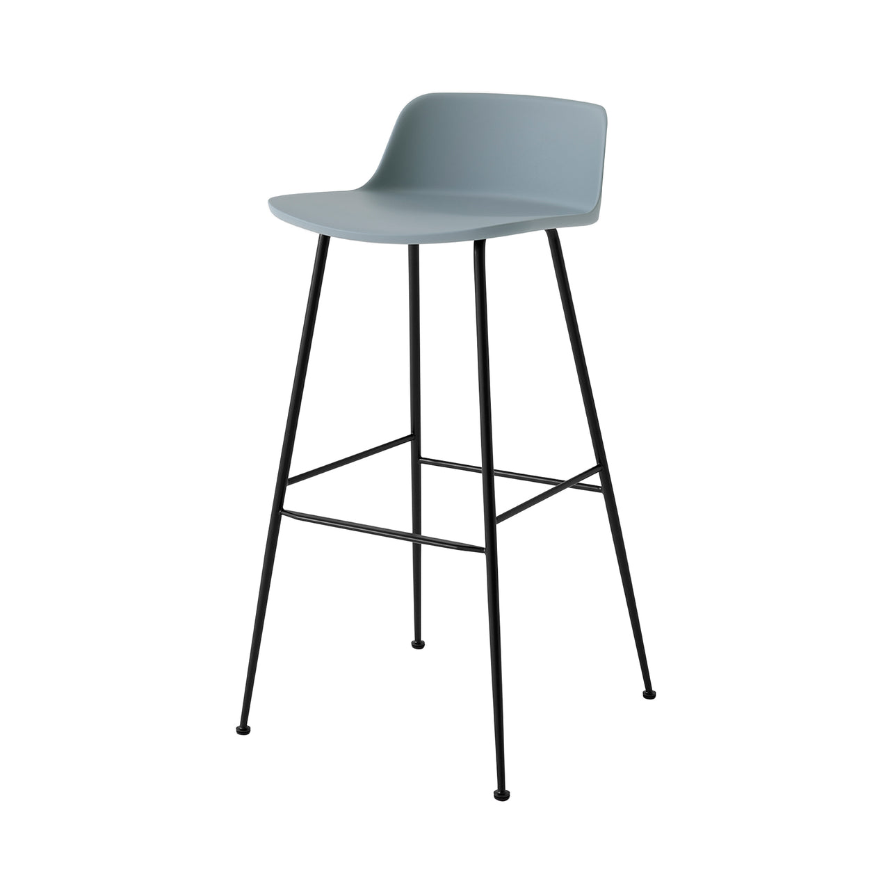 Rely Bar + Counter Lowback Stool: HW86 + HW81 + Bar (HW86) + Light Blue + Black