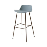 Rely Bar + Counter Lowback Stool: HW86 + HW81 + Bar (HW86) + Light Blue + Bronzed