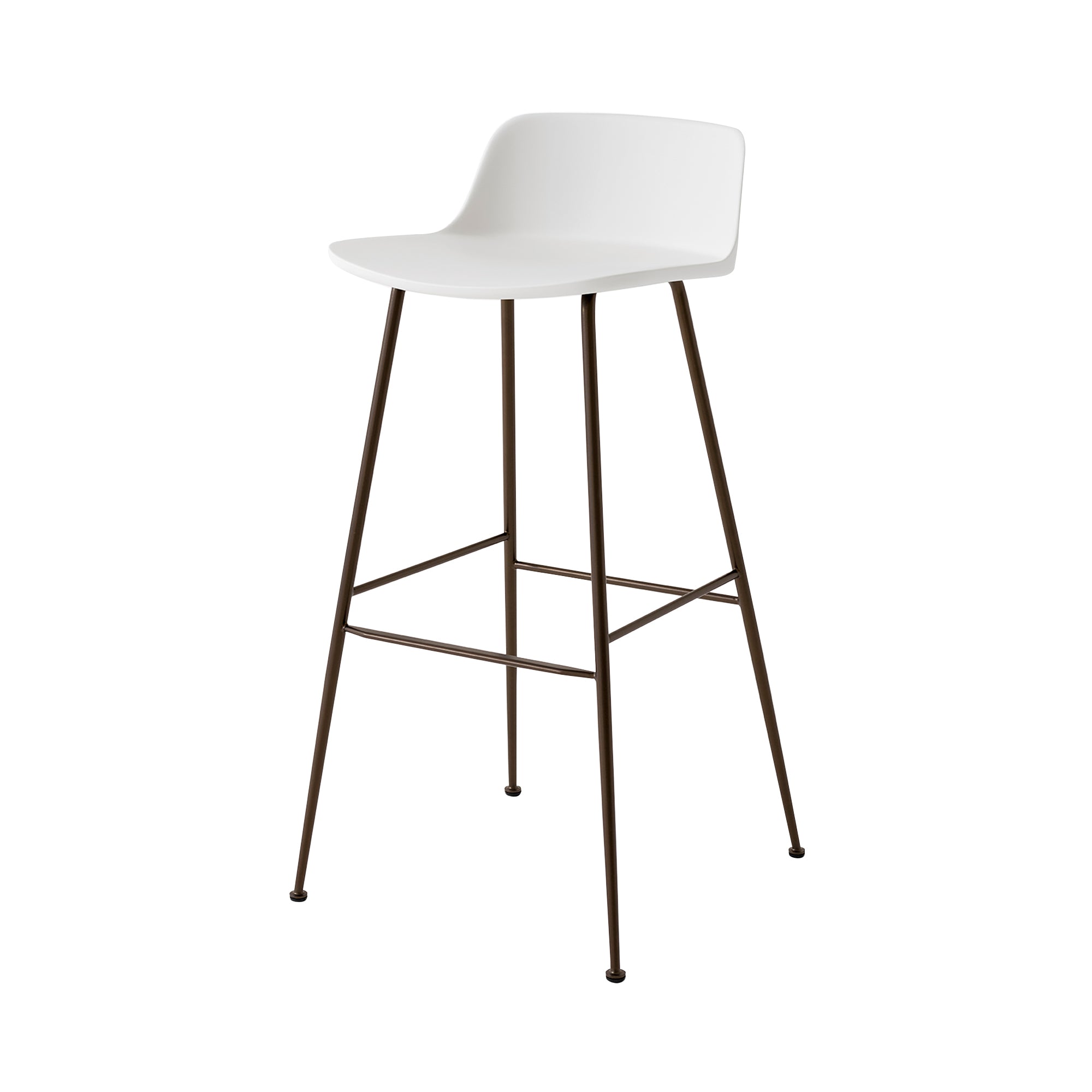 Rely Bar + Counter Lowback Stool: HW86 + HW81 + Bar (HW86) + White + Bronzed