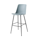 Rely Bar + Counter Highback Chair: HW96 + HW91 + Bar (HW96) + Light Blue + Black