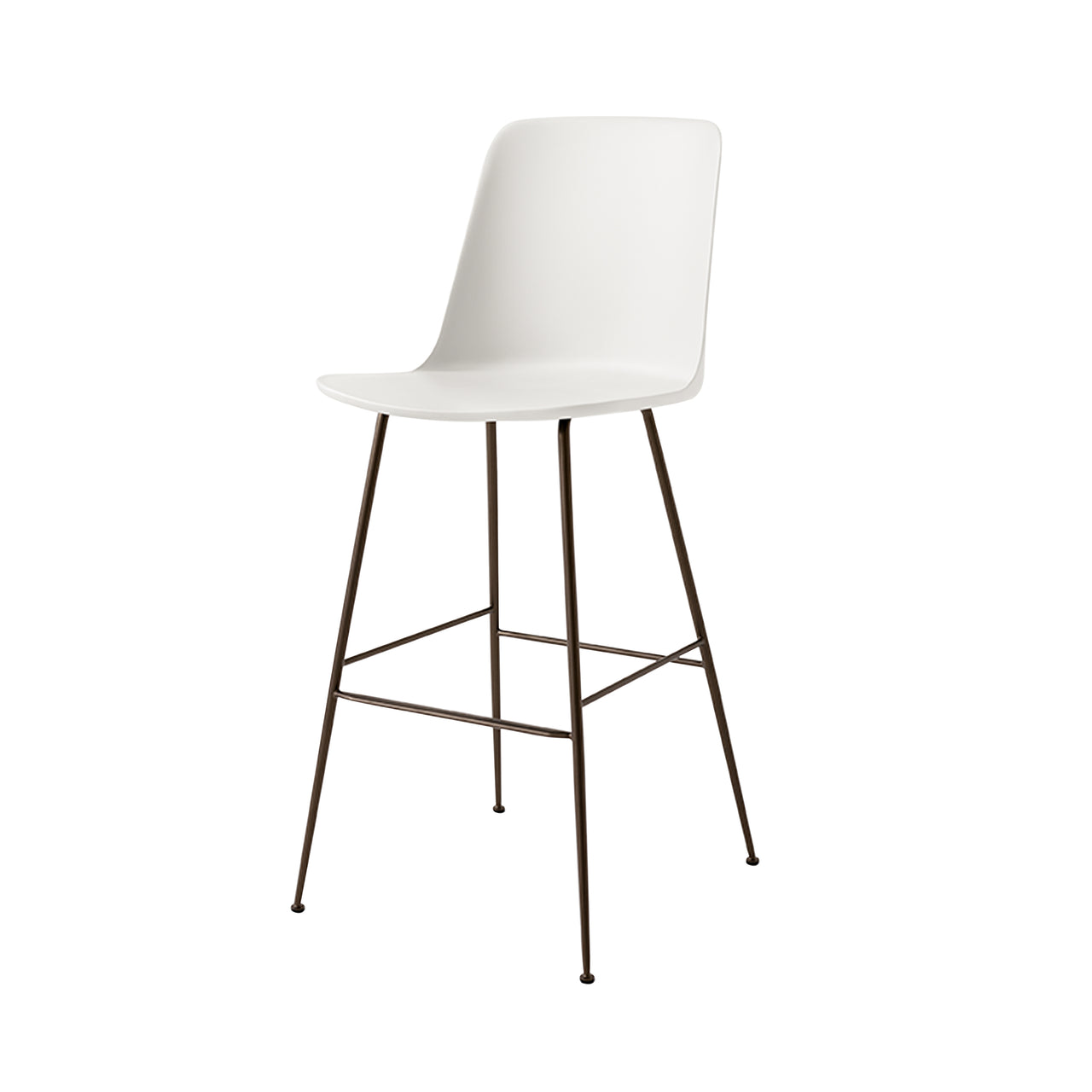 Rely Bar + Counter Highback Chair: HW91 + HW96 + Bar (HW96) + White + Bronzed