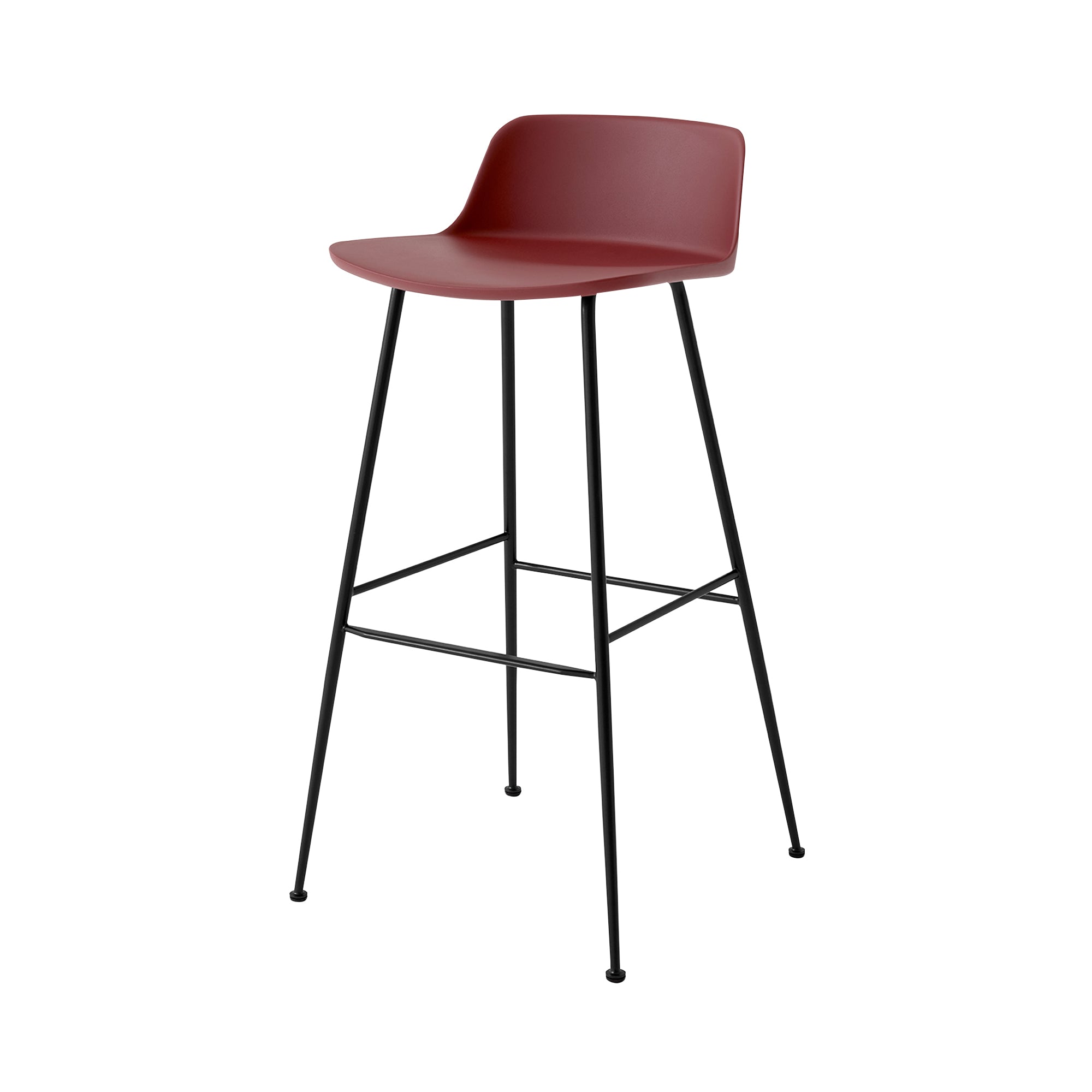 Rely Bar + Counter Low Backrest Stool: HW86 + HW81 + Bar (HW86) + Red Brown + Black