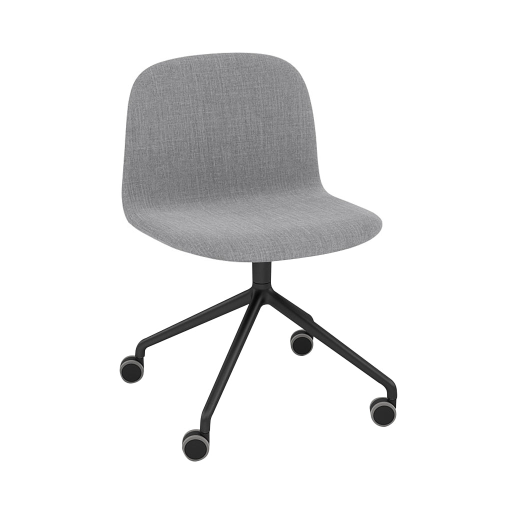 Visu Wide Chair: Swivel Base with Castors + Upholstered