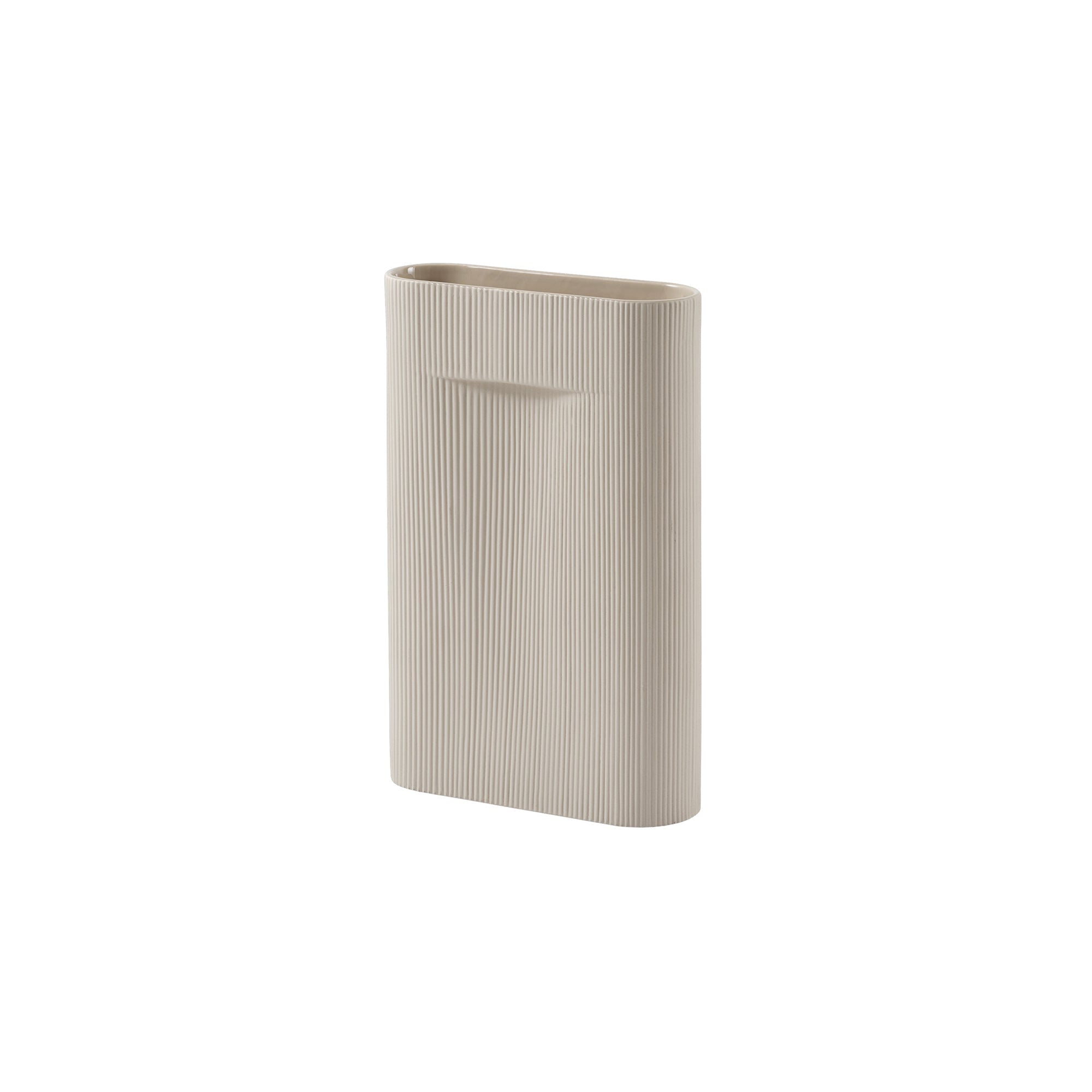 Ridge Vase: High + Beige