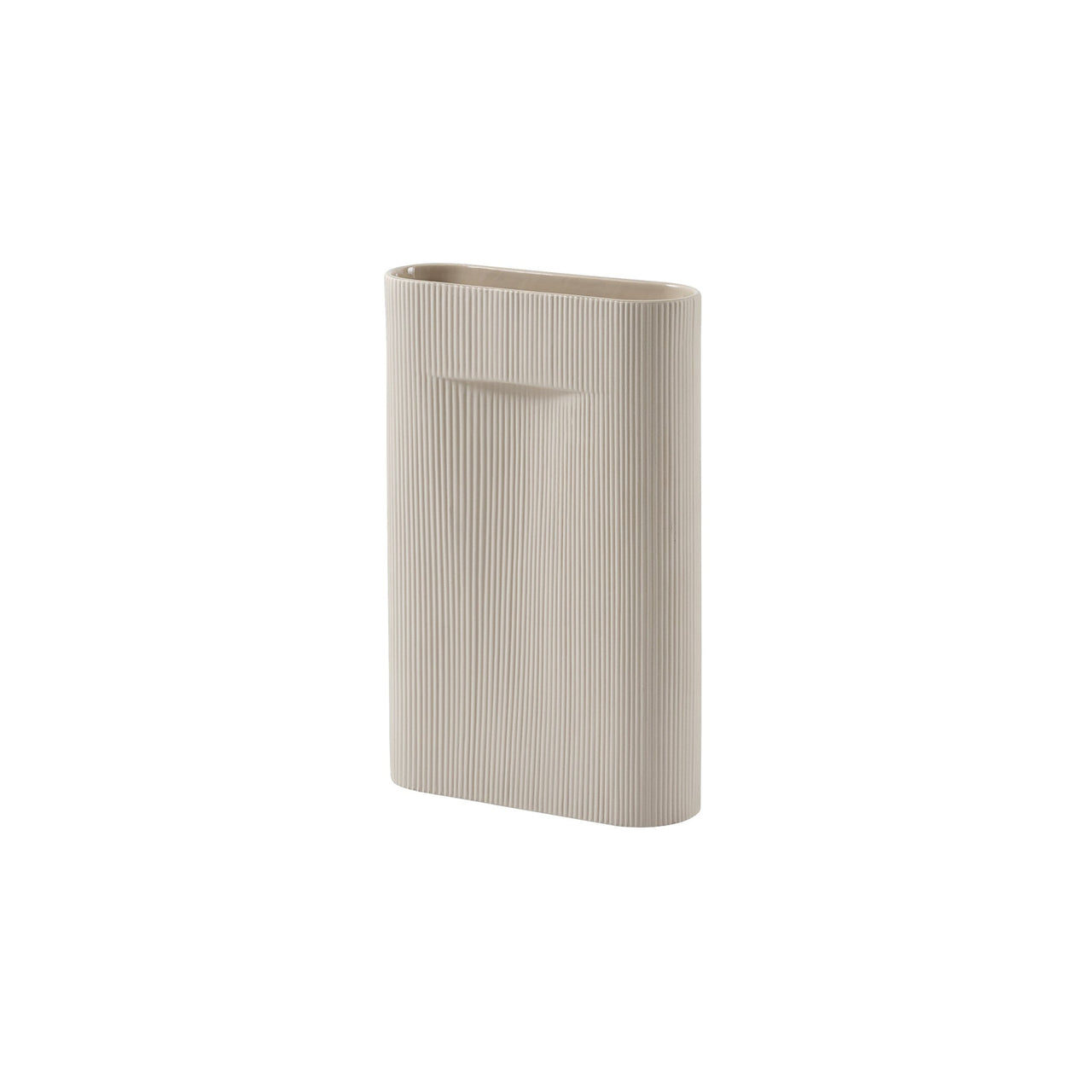 Ridge Vase: High + Beige