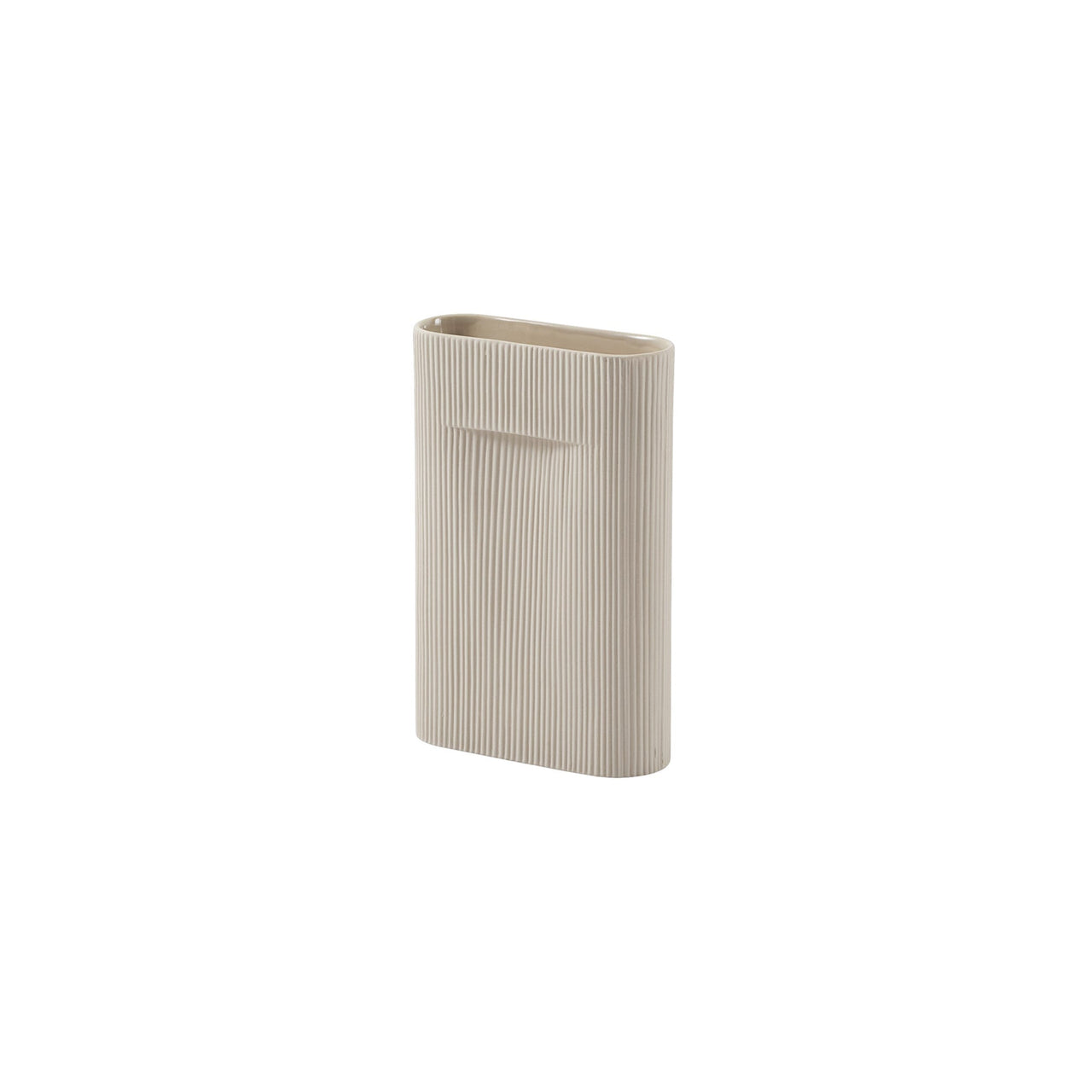 Ridge Vase: Medium + Beige