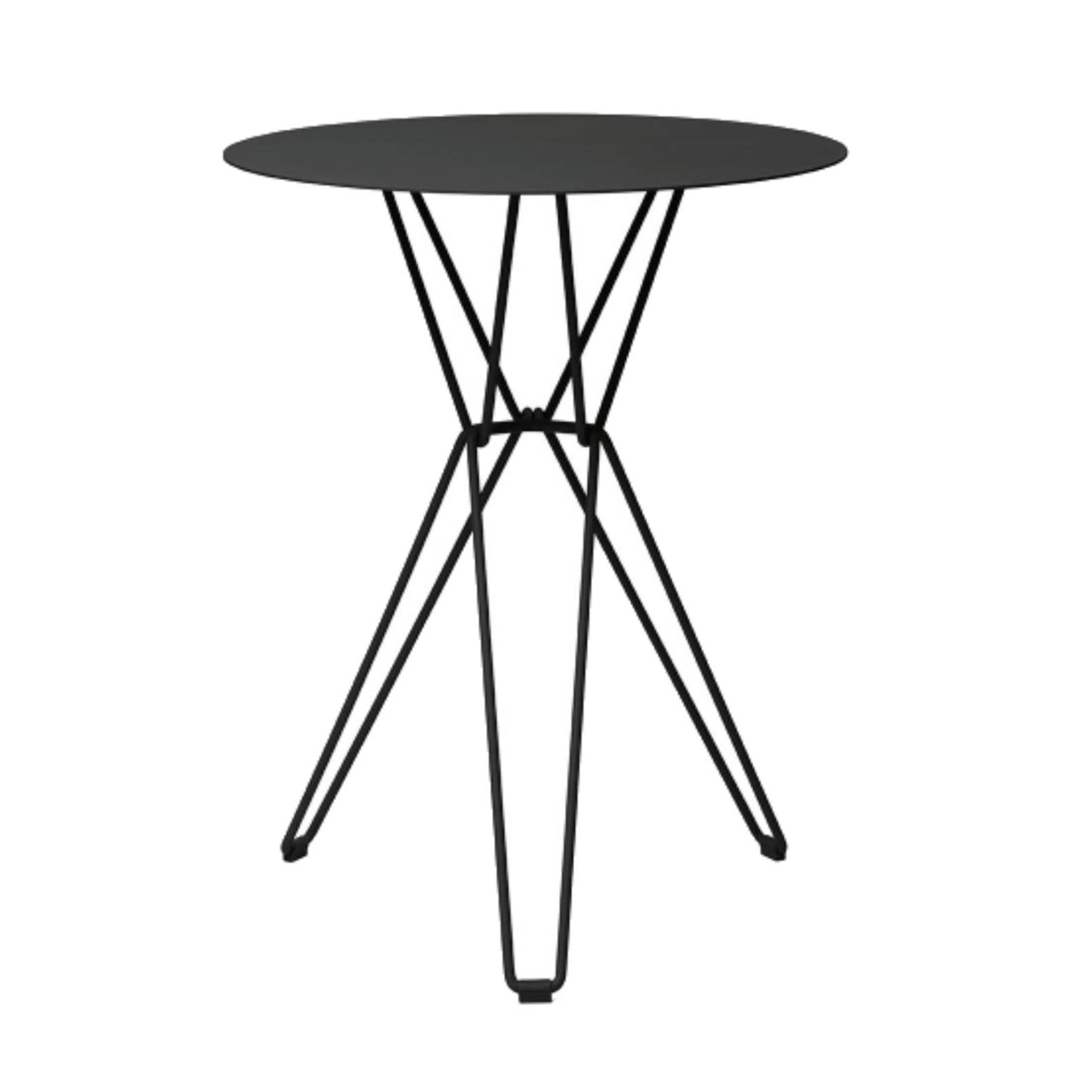 Tio Bar Table: Round + Black Metal