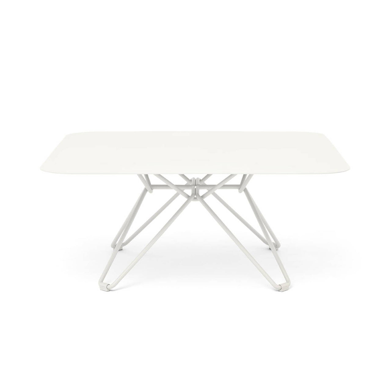 Tio Coffee Table: Square + White Metal