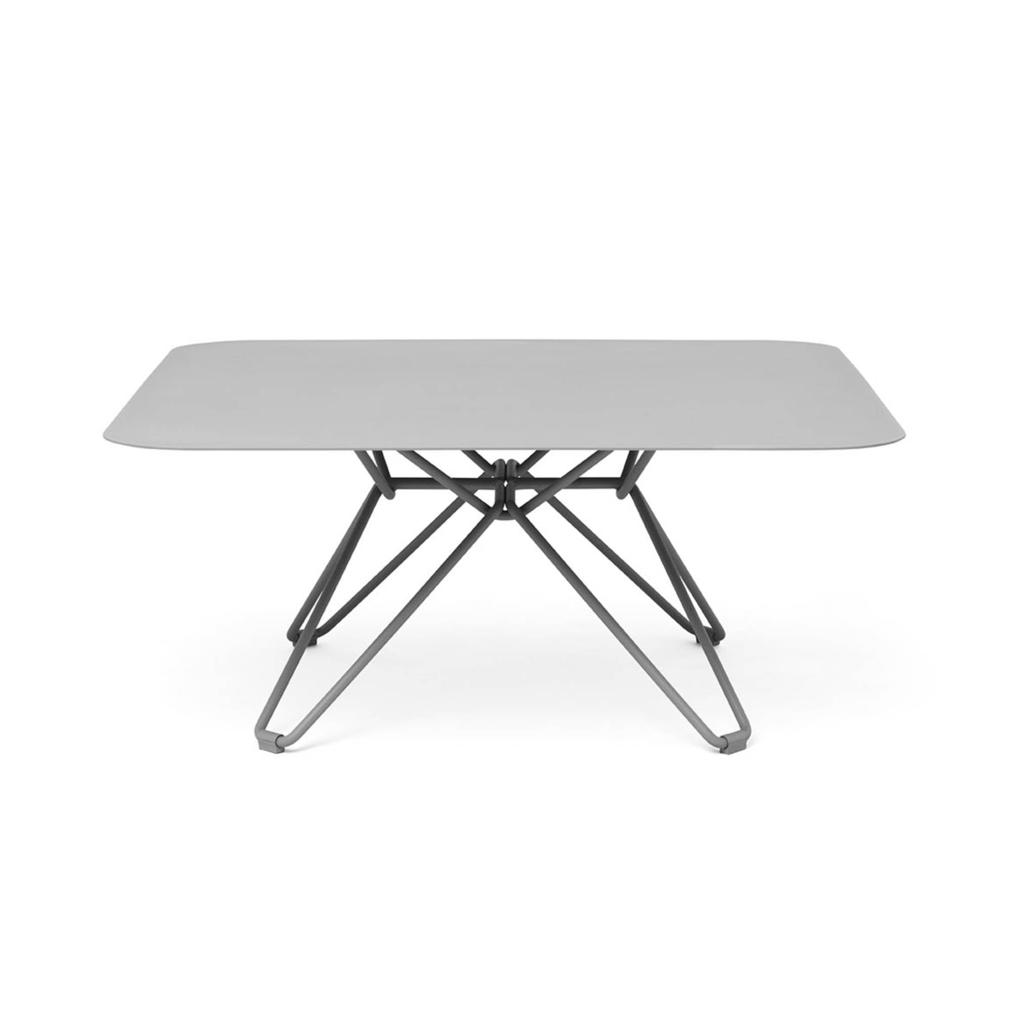 Tio Coffee Table: Square + Stone Grey Metal