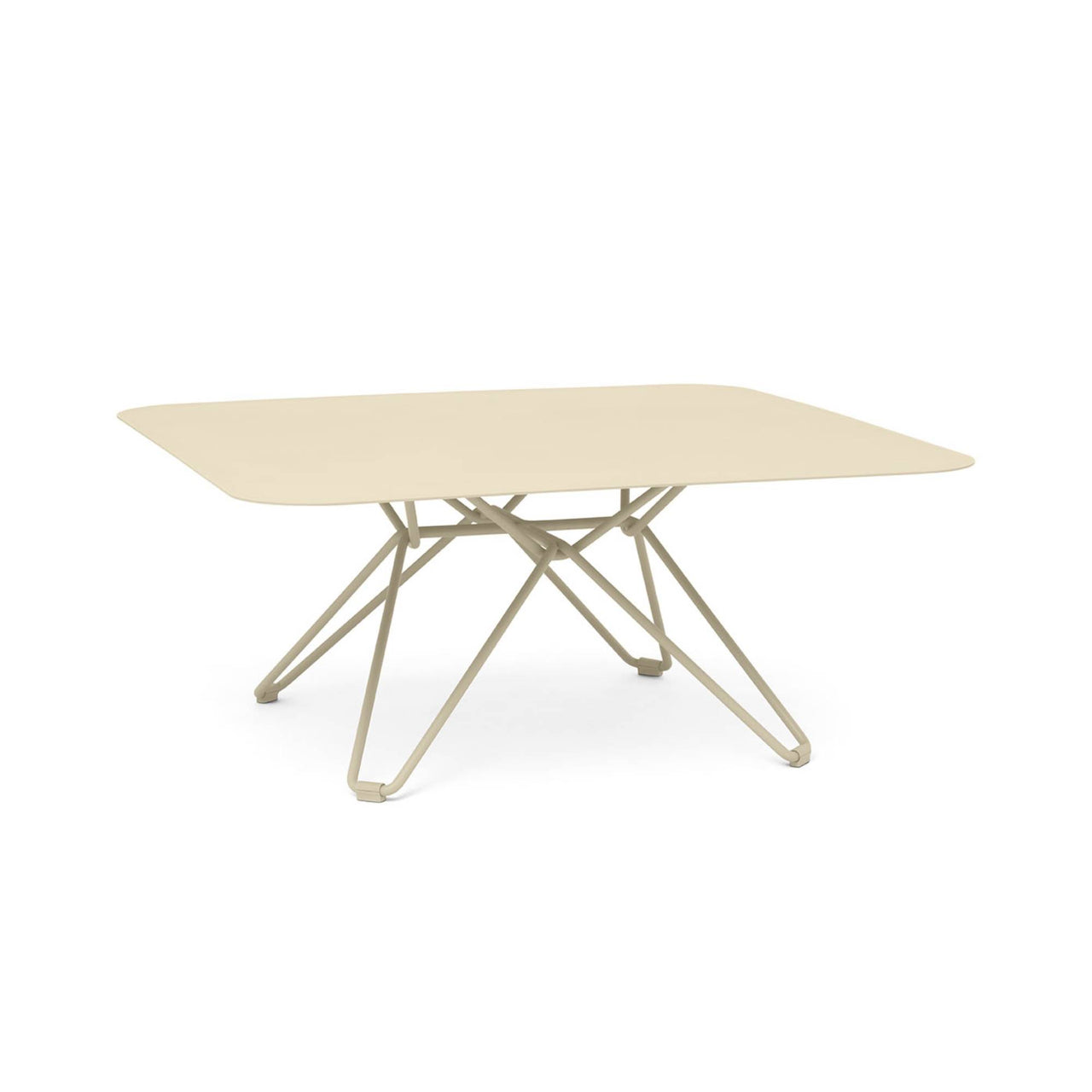 Tio Coffee Table: Square + Ivory Metal