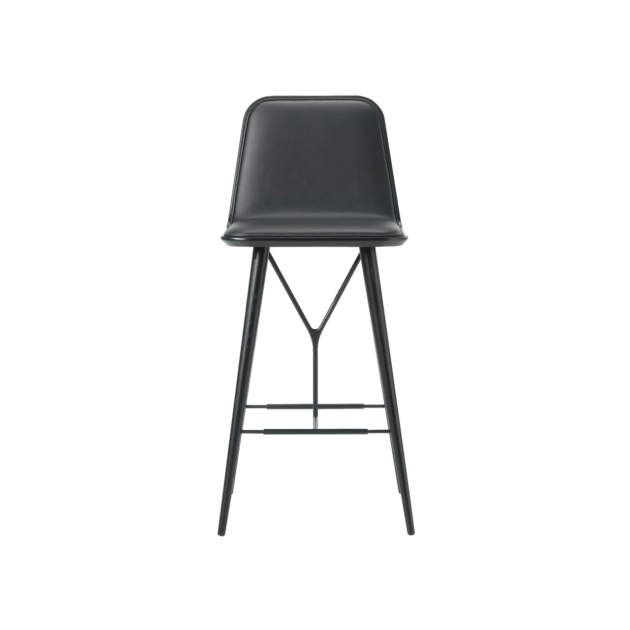 Spine Bar + Counter Stool with Back: Counter + Black Lacquered Ash