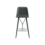 Spine Bar + Counter Stool with Back: Counter + Black Lacquered Ash