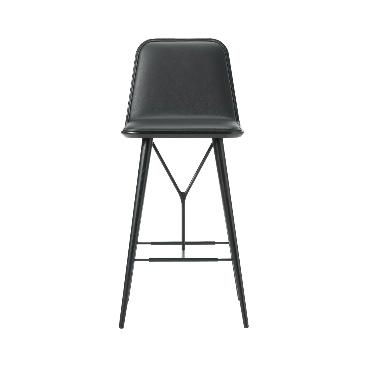 Spine Bar + Counter Stool with Back: Bar + Black Lacquered Ash