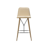Spine Bar + Counter Stool with Back: Counter + Lacquered Oak